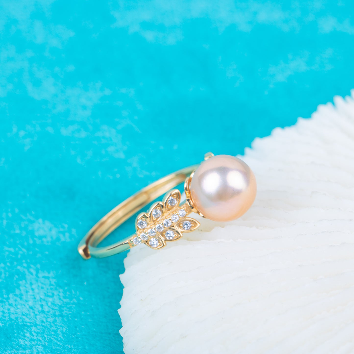 r010831 DIY 7-8mm Natural Freshwater pearl Ring accessory 925 sterling silver Adjustable size engagement jewelry ring for women