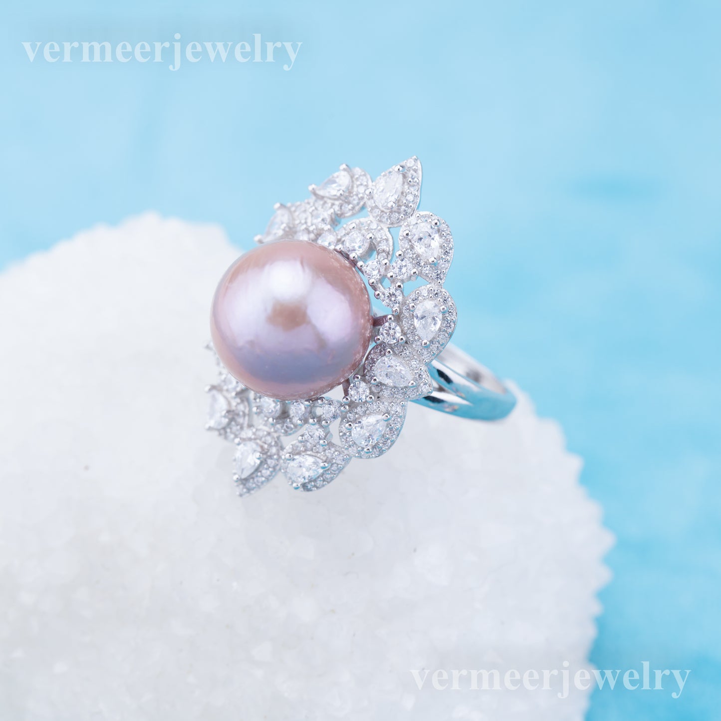 re010943 DIY 9-11mm Natural Freshwater pearl Ring accessory 925 sterling silver Adjustable size engagement ring for women