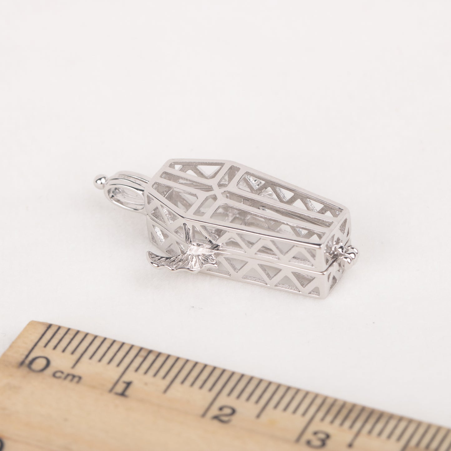 C030053 sterling silver coffin shape Freshwater pearl cage pendant necklace jewelry locket for pearl party