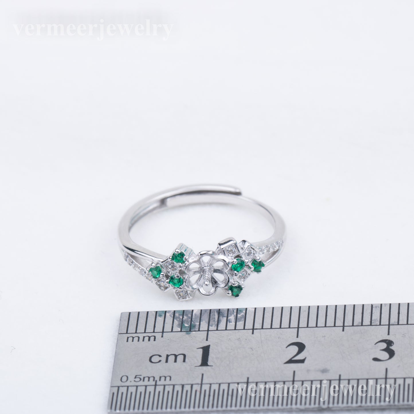 r010803 DIY 7-8mm Natural Freshwater pearl Ring accessory 925 sterling silver Adjustable size engagement jewelry ring for women