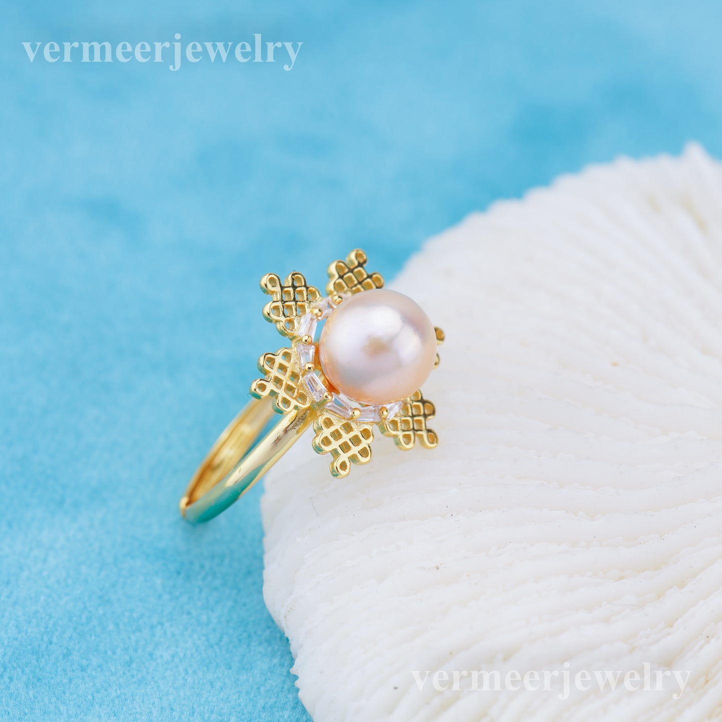 r010930 DIY 6-8mm Natural Freshwater pearl Ring accessory 925 sterling silver Adjustable size engagement jewelry ring for women