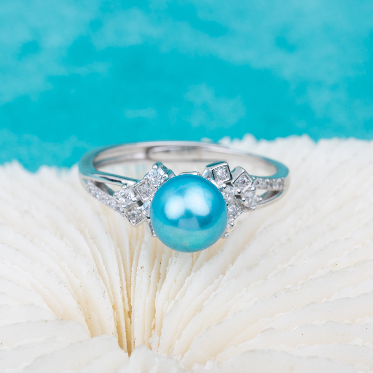 r010805 DIY 7-8mm Natural Freshwater pearl Ring accessory 925 sterling silver Adjustable size engagement jewelry ring for women