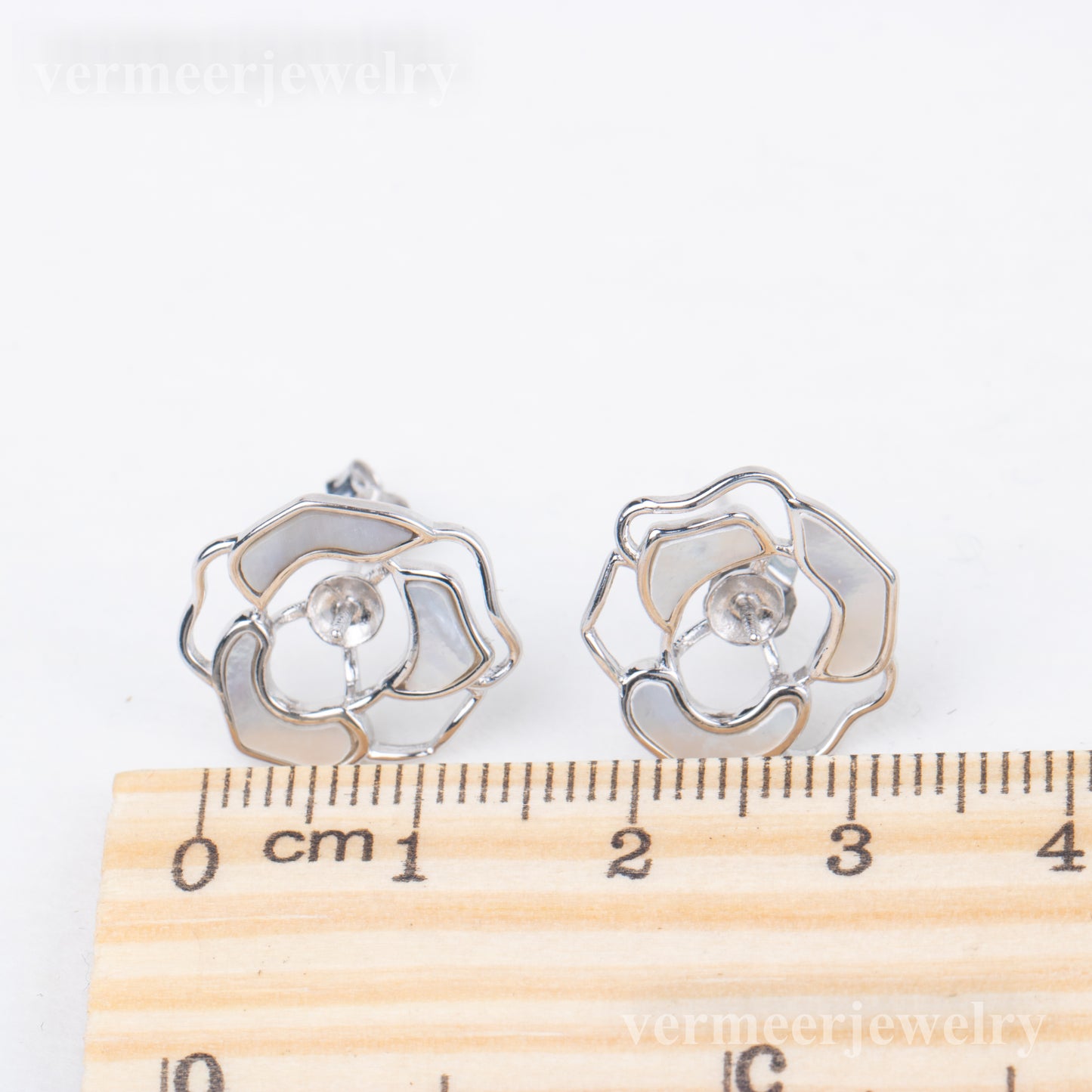 e010812 S925 pearl earring 925 sterling silver DIY 7-8mm Natural Freshwater pearl stud earring for women