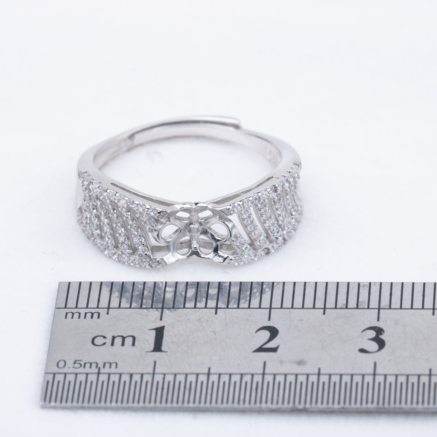 r010811 DIY 7-8mm Natural Freshwater pearl Ring accessory 925 sterling silver Adjustable size engagement jewelry ring for women