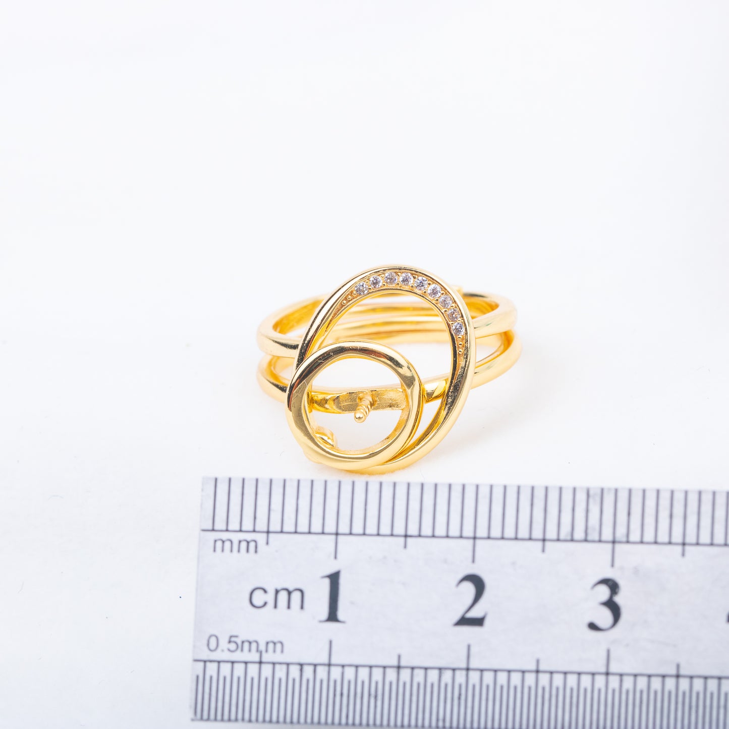 r040706 DIY 7-8mm Natural Freshwater pearl Ring accessory 925 sterling silver 2 in 1 ring for women
