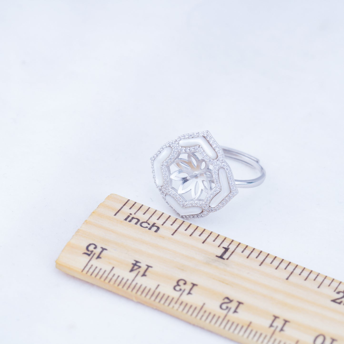 re010927 DIY 9-11mm Natural Freshwater pearl Ring accessory 925 sterling silver Adjustable size engagement ring for women