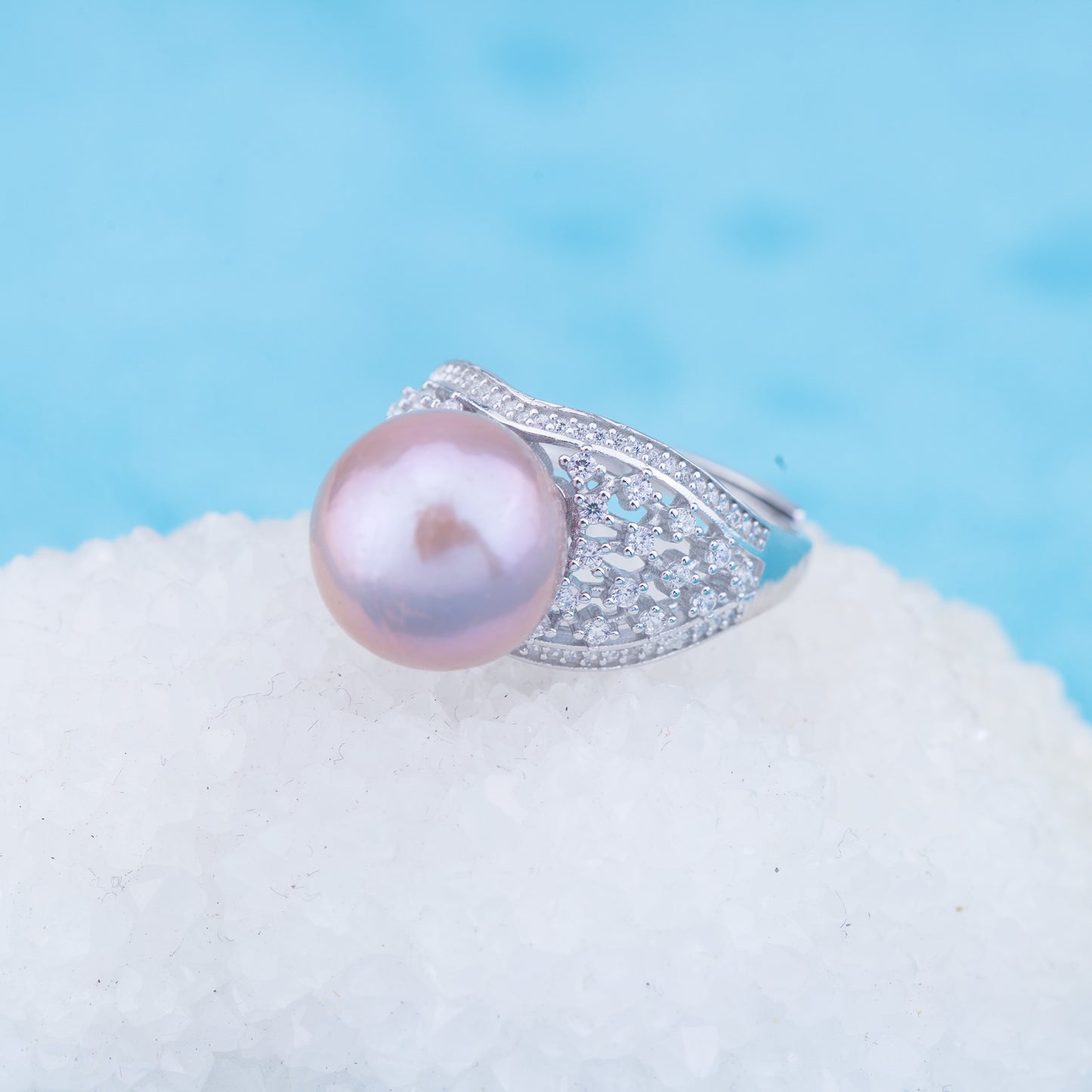re010967 DIY 9-11mm Natural Freshwater pearl Ring accessory 925 sterling silver Adjustable size engagement ring for women