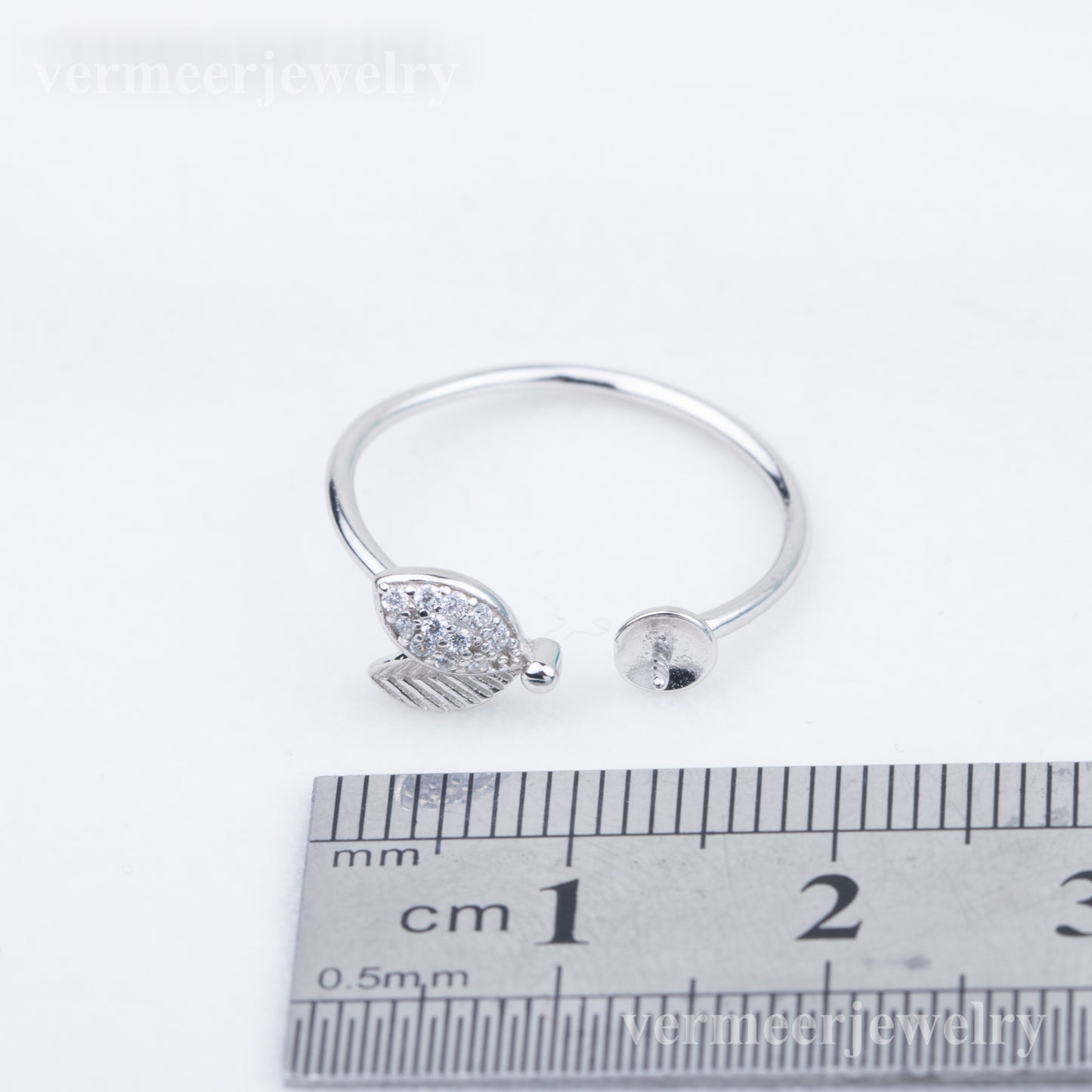 r010802 DIY 7-8mm Natural Freshwater pearl Ring accessory 925 sterling silver Adjustable size engagement jewelry ring for women