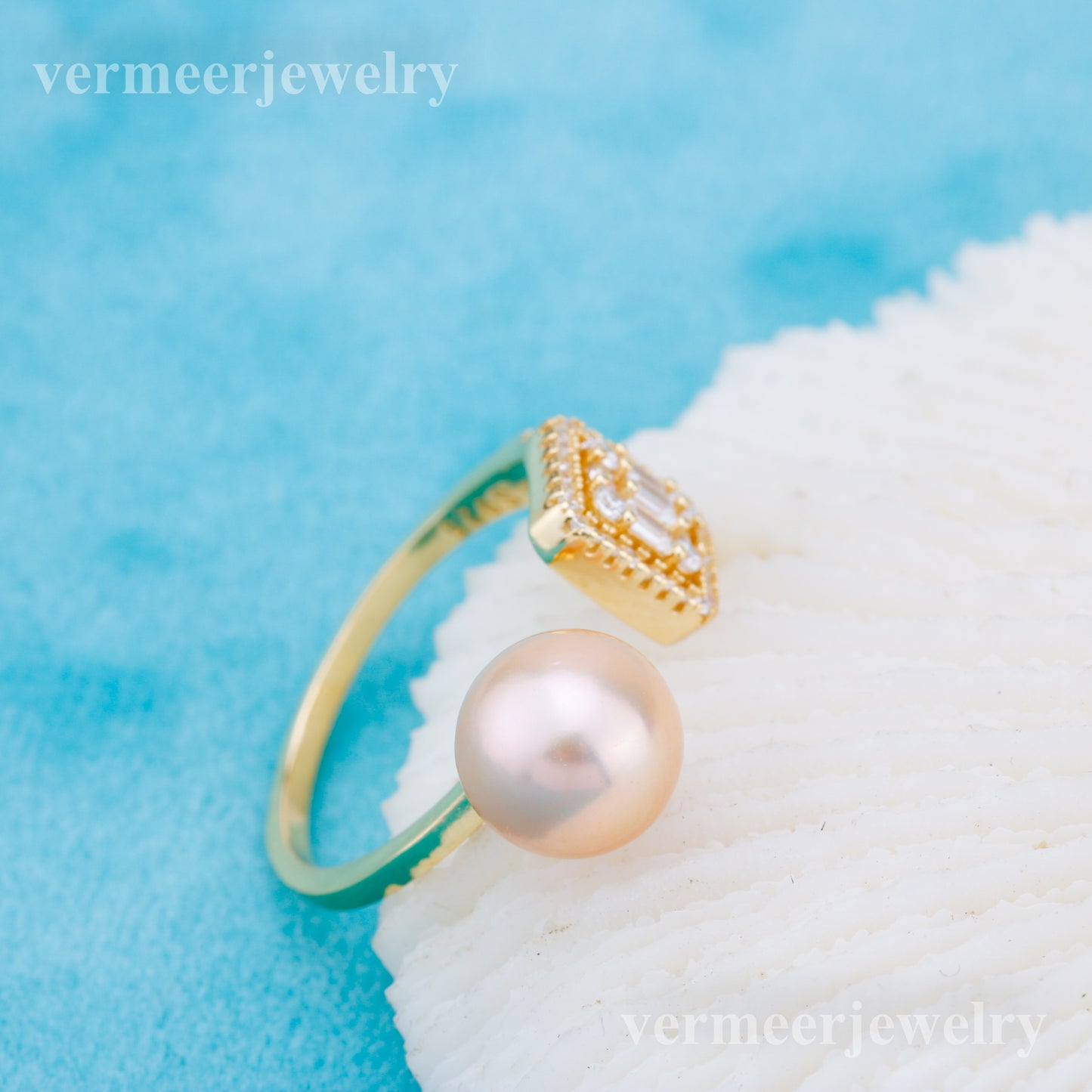 r010908 DIY 6-8mm Natural Freshwater pearl Ring accessory 925 sterling silver Adjustable size engagement jewelry ring for women