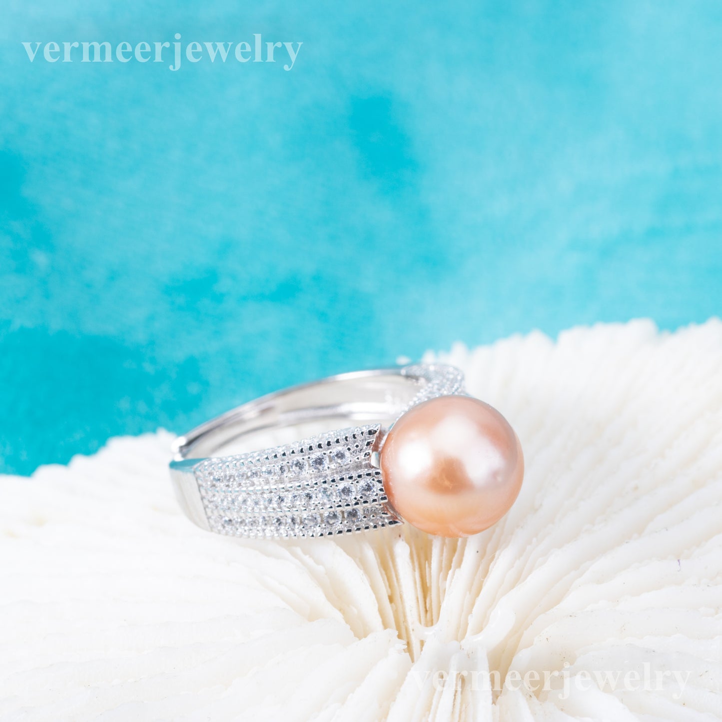 re010880 DIY 9-11mm Natural Freshwater pearl Ring accessory 925 sterling silver Adjustable size engagement ring for women