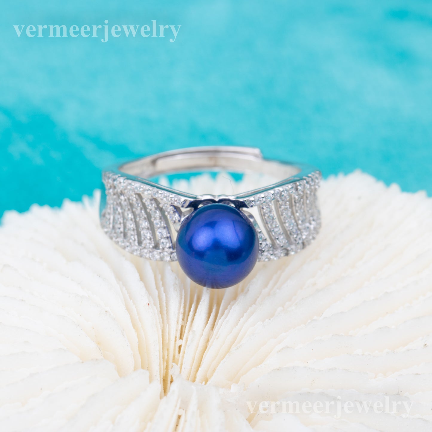 r010811 DIY 7-8mm Natural Freshwater pearl Ring accessory 925 sterling silver Adjustable size engagement jewelry ring for women