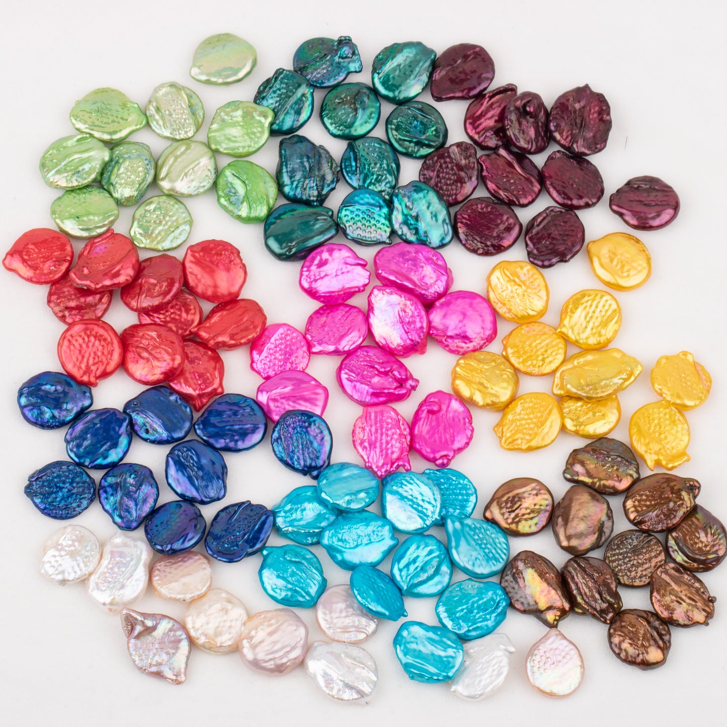 Wholesale 10colors 8-11mm loose freshwater rough coin shape baroque pearl no hole for pearl party