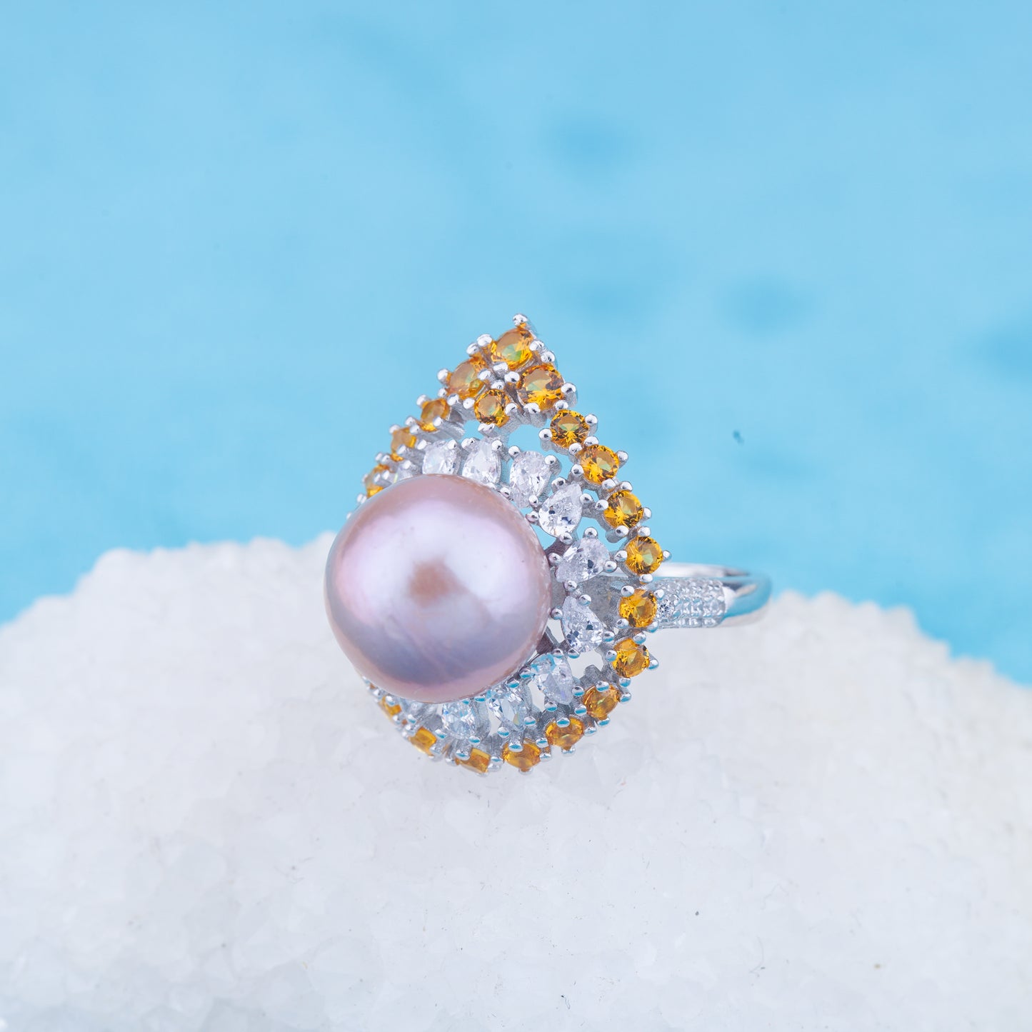 re010970 DIY 9-11mm Natural Freshwater pearl Ring accessory 925 sterling silver Adjustable size engagement ring for women