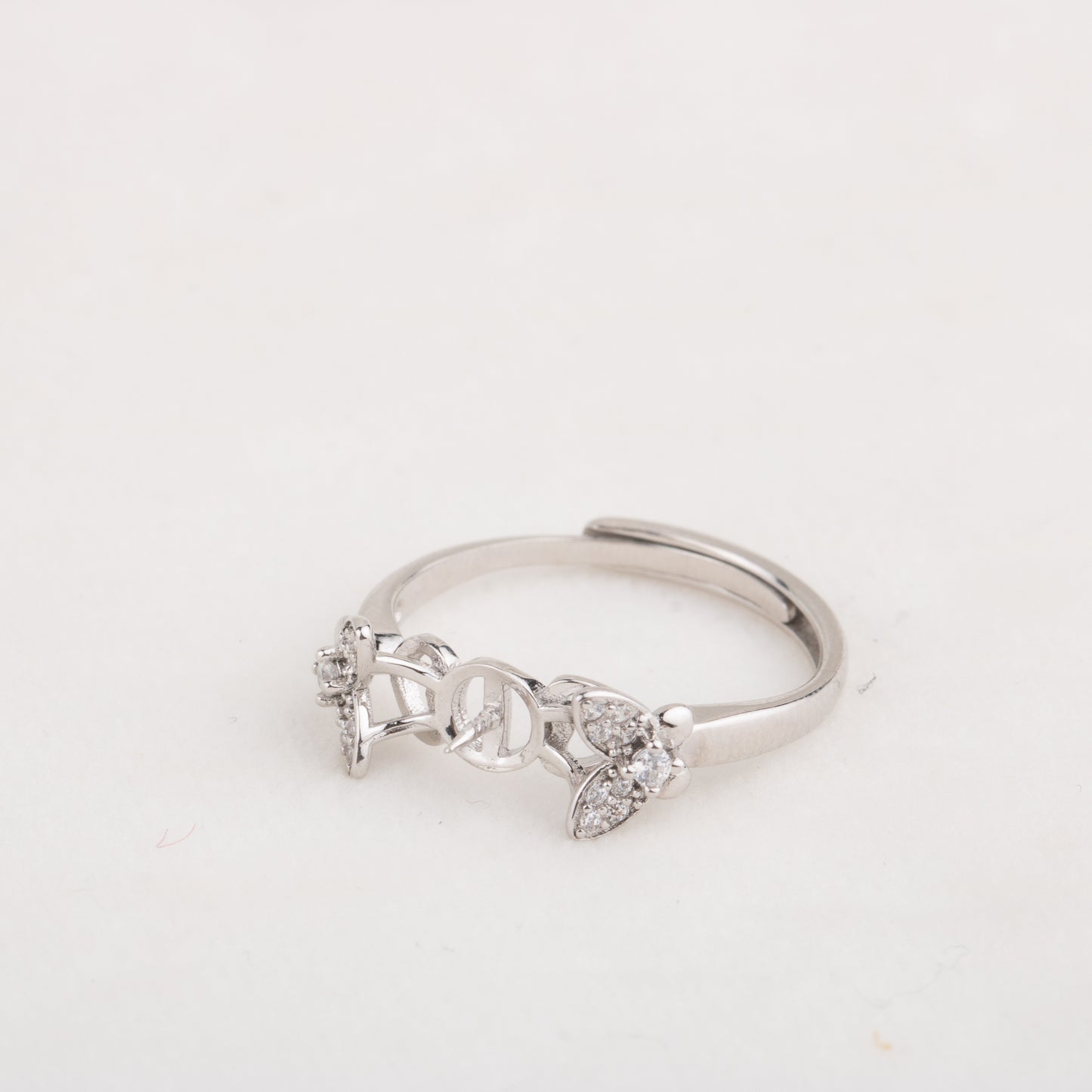 re010646 DIY 9-11mm Natural Freshwater pearl Ring accessory 925 sterling silver Adjustable size engagement ring for women