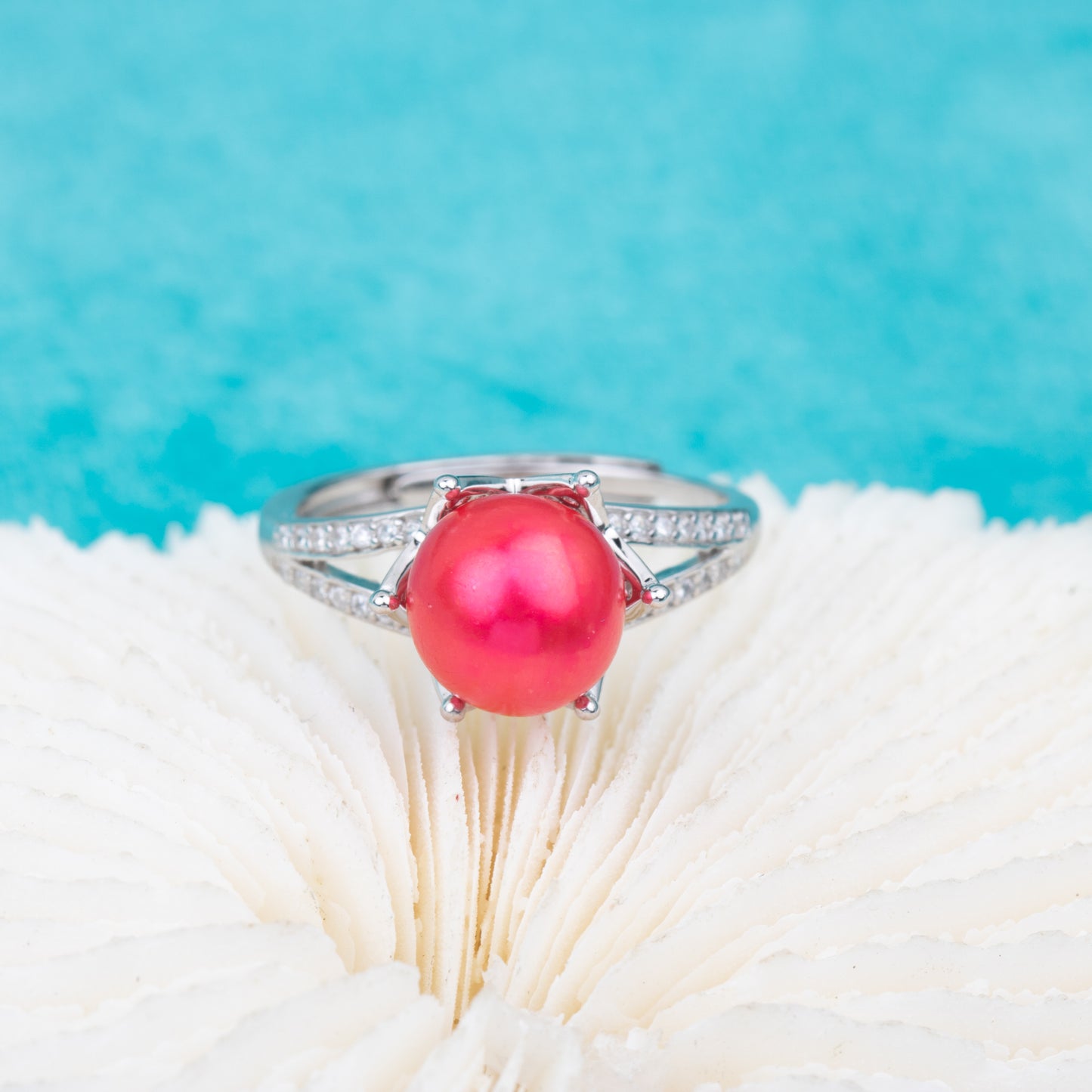 r010808 DIY 7-8mm Natural Freshwater pearl Ring accessory 925 sterling silver Adjustable size engagement jewelry ring for women
