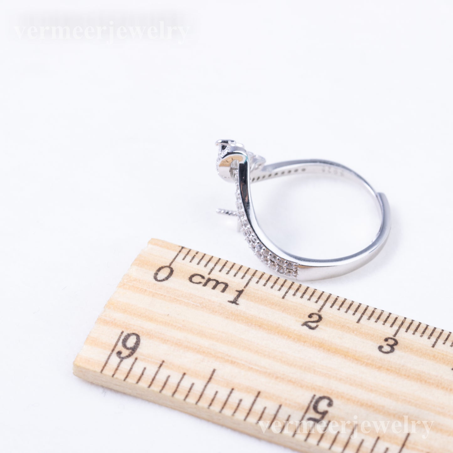 r010897 DIY 6-8mm Natural Freshwater pearl Ring accessory 925 sterling silver Adjustable size engagement jewelry ring for women