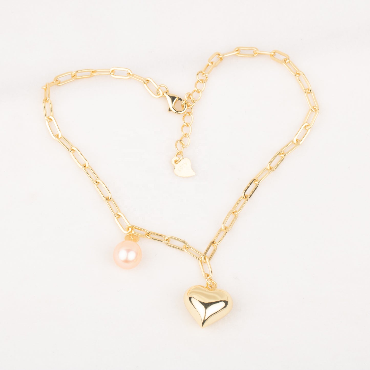 b020173 DIY 7-8mm Natural Freshwater pearl bracelet accessory 925 sterling silver adjustable chain bracelet for women