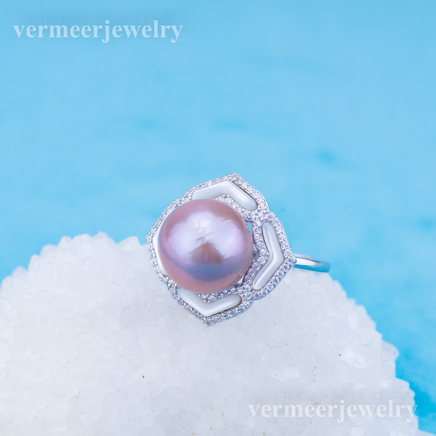 re010927 DIY 9-11mm Natural Freshwater pearl Ring accessory 925 sterling silver Adjustable size engagement ring for women