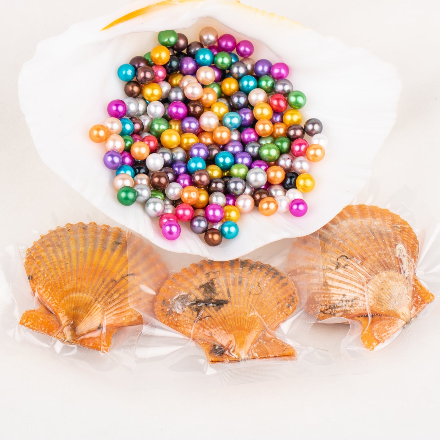 Love Wish Pearl Party Gift Vacuum-packed 6-7mm 4a quality pearl in red shell Loose Round Cultured Pearl in red Oyster