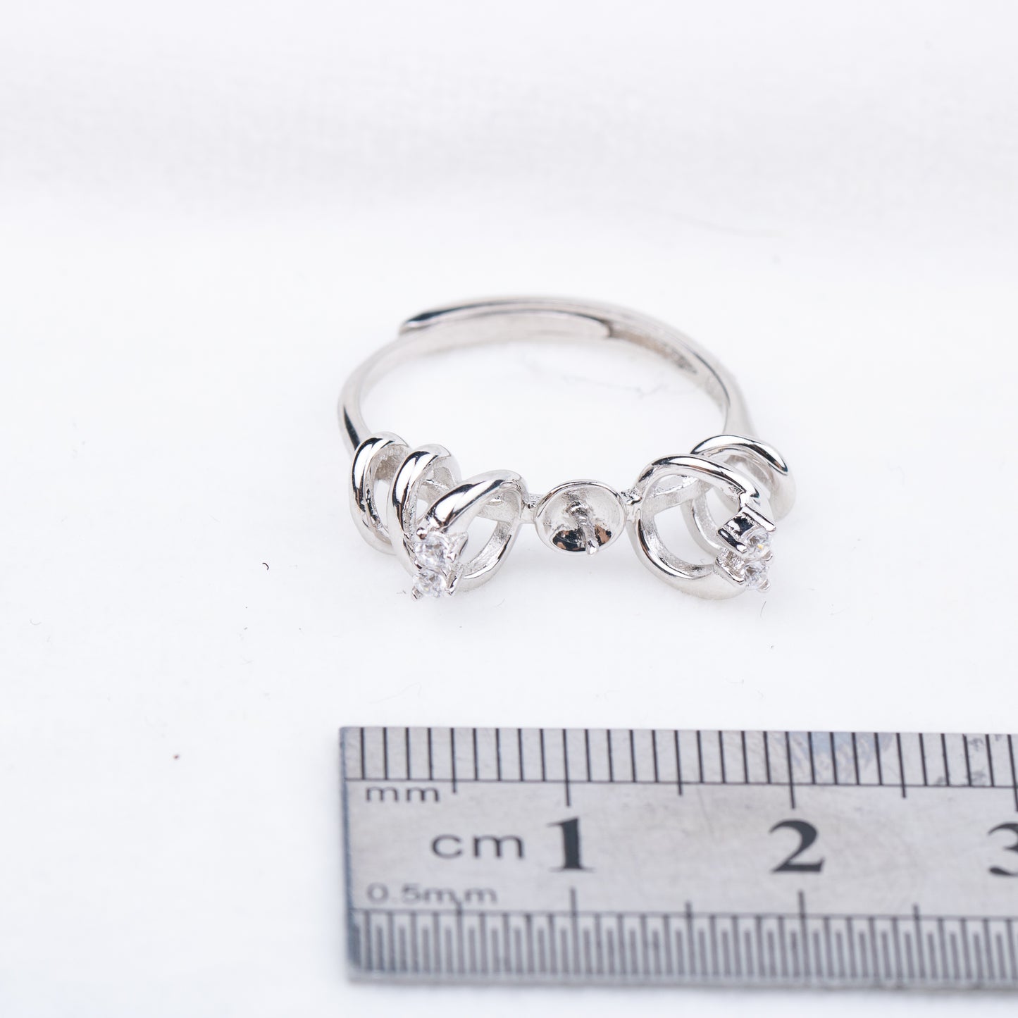 re010709 DIY 9-13mm Natural Freshwater pearl Ring 925 sterling silver Adjustable size engagement jewelry ring for women