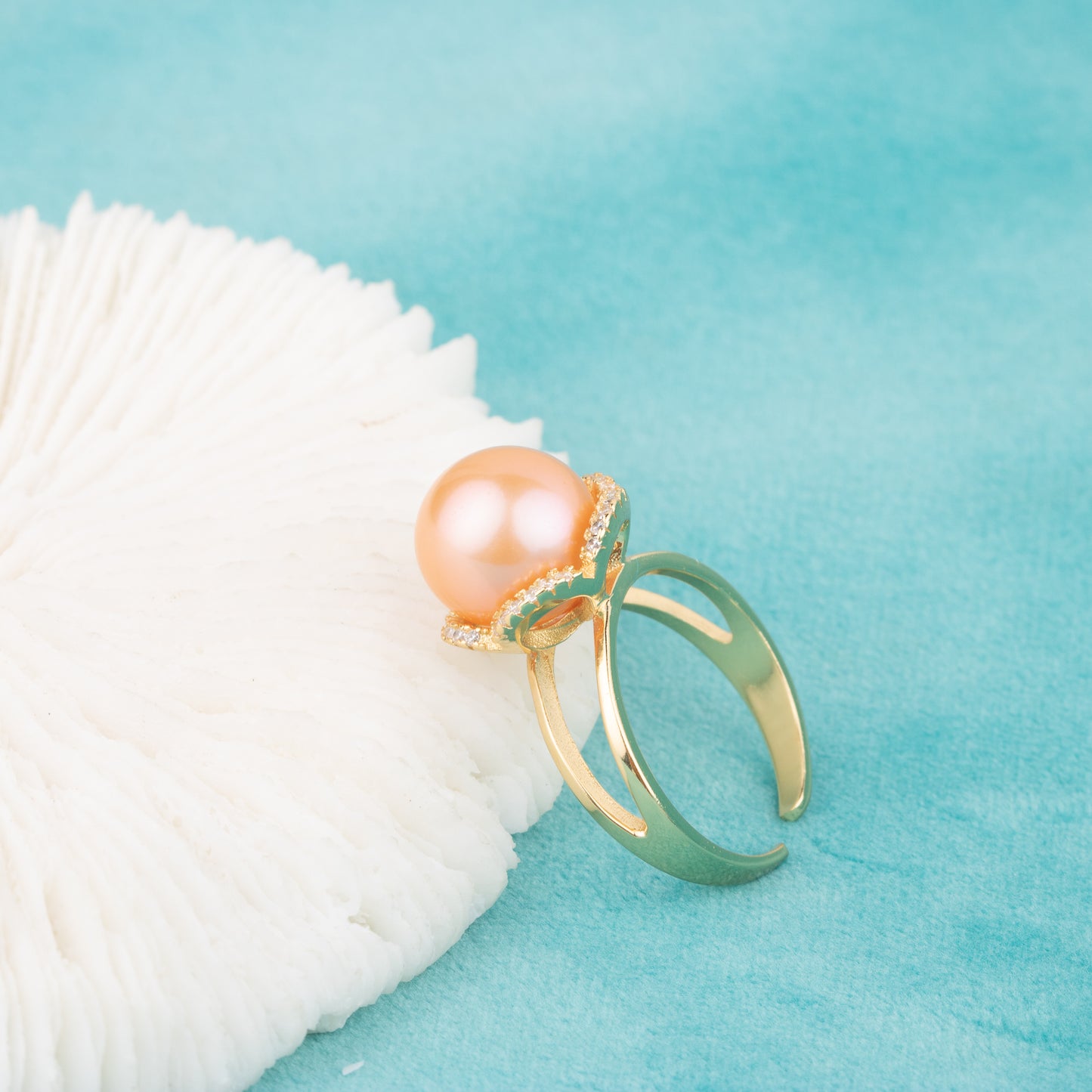 re010647 DIY 9-11mm Natural Freshwater pearl Ring accessory 925 sterling silver Adjustable size engagement ring for women