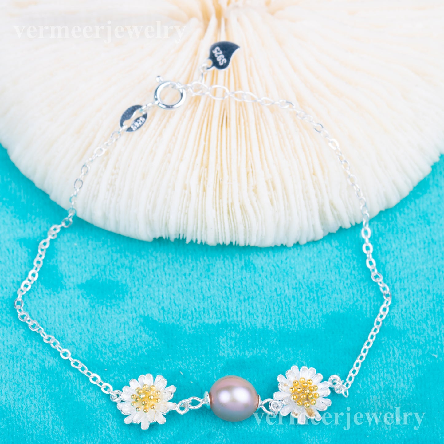 b030221 DIY 7-8mm Natural Freshwater pearl bracelet accessory 925 sterling silver adjustable chain bracelet for women