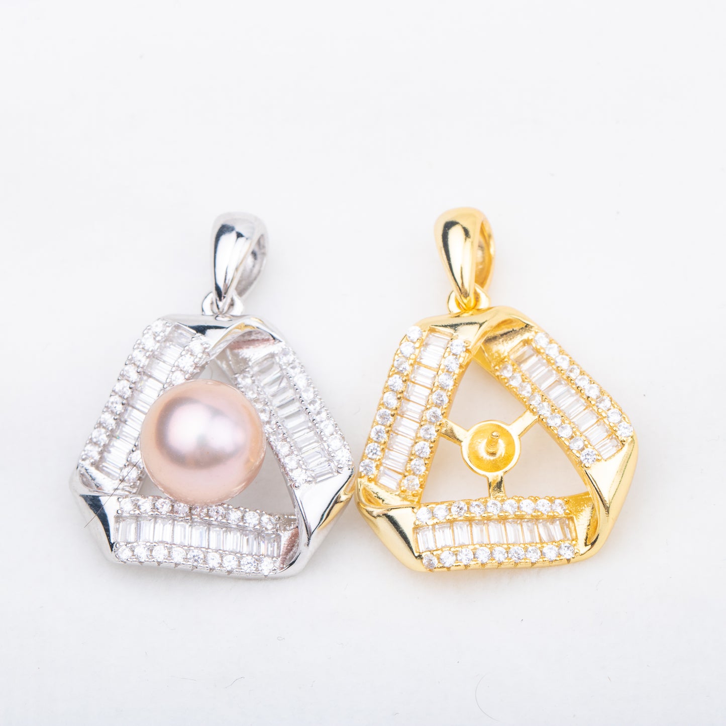 P010922 DIY 7-9mm Natural Freshwater pearl pendant accessory 925 sterling silver engagement jewelry necklace for women