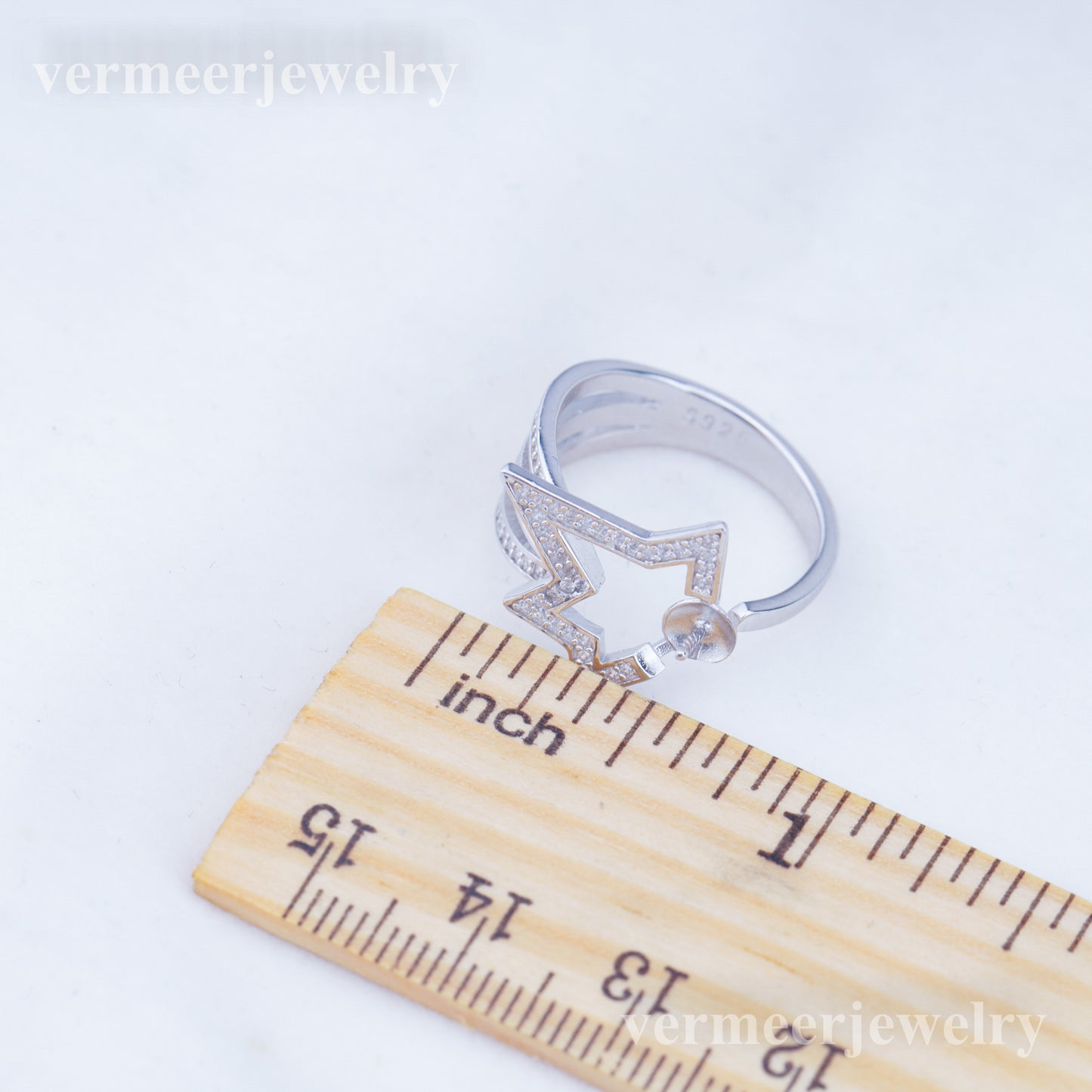 r010925 DIY 6-8mm Natural Freshwater pearl Ring accessory 925 sterling silver Adjustable size engagement jewelry ring for women
