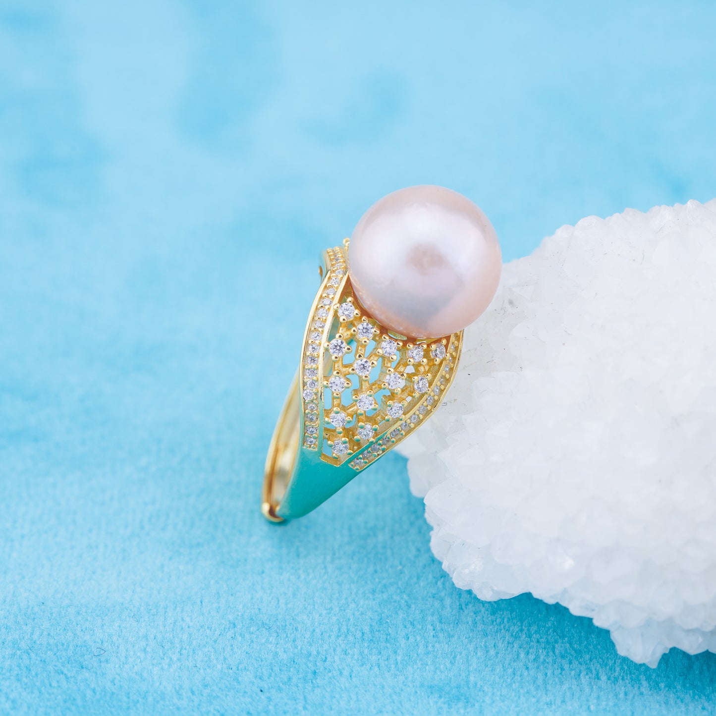 re010967 DIY 9-11mm Natural Freshwater pearl Ring accessory 925 sterling silver Adjustable size engagement ring for women