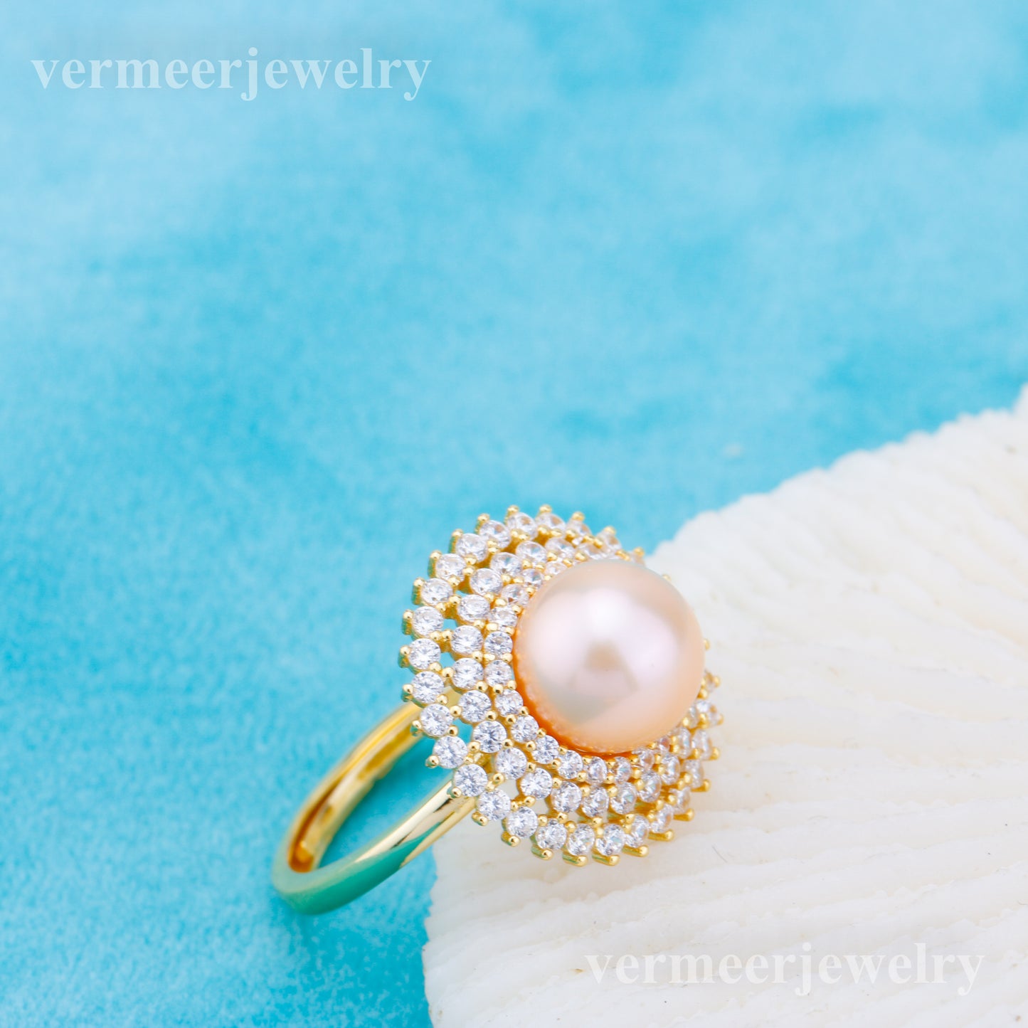 r010914 DIY 6-8mm Natural Freshwater pearl Ring accessory 925 sterling silver Adjustable size engagement jewelry ring for women