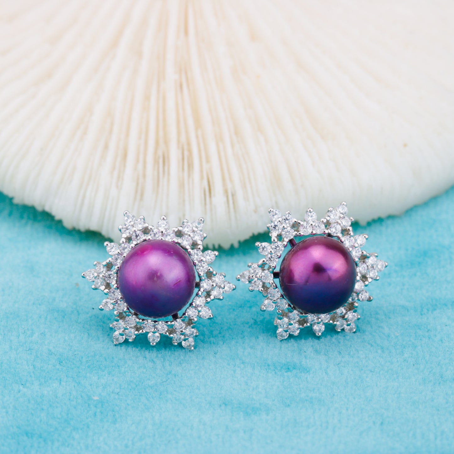e010898 S925 pearl earring 925 sterling silver DIY 7-8mm Natural Freshwater pearl stud earring for women