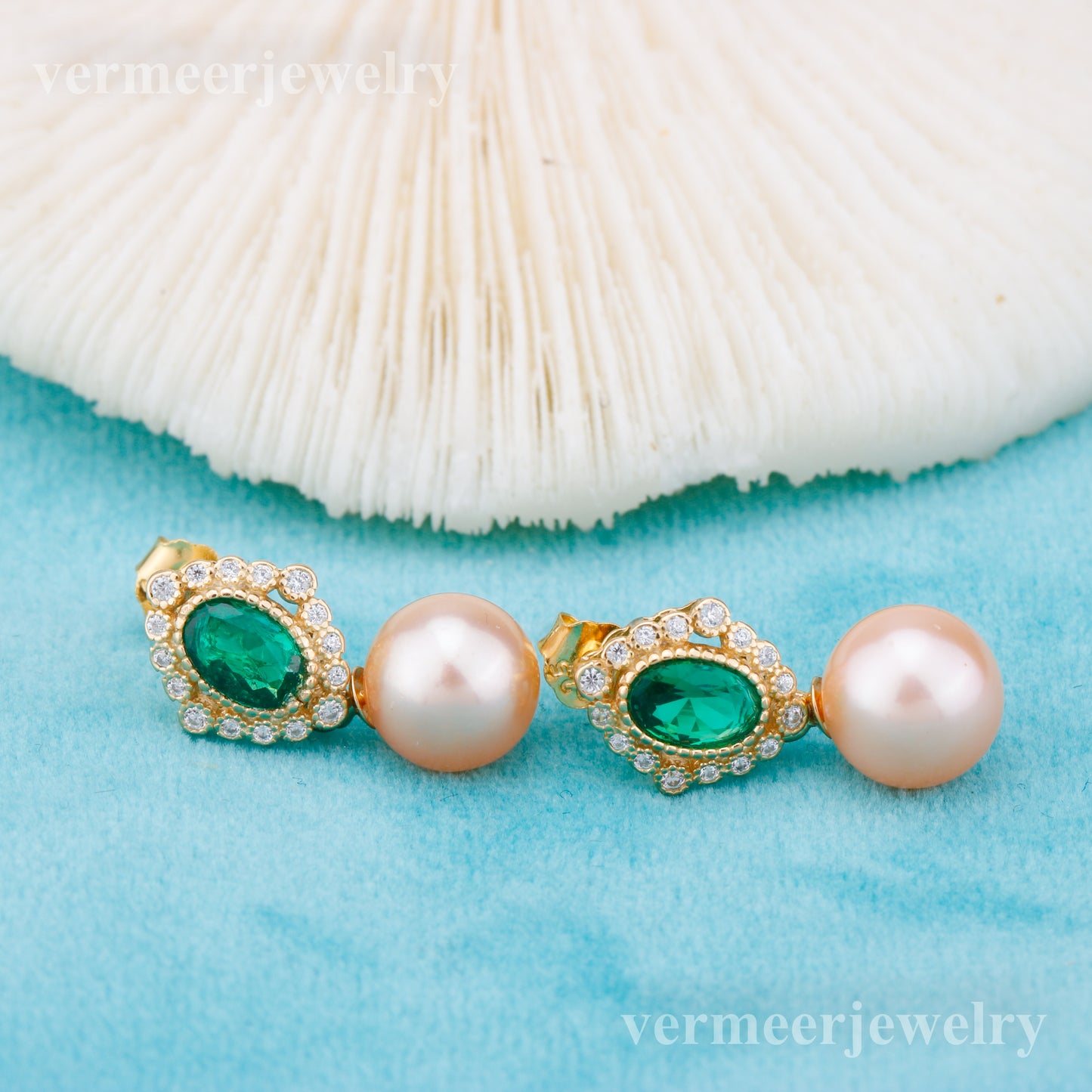 e010887 S925 pearl earring 925 sterling silver DIY 7-8mm Natural Freshwater pearl stud earring for women