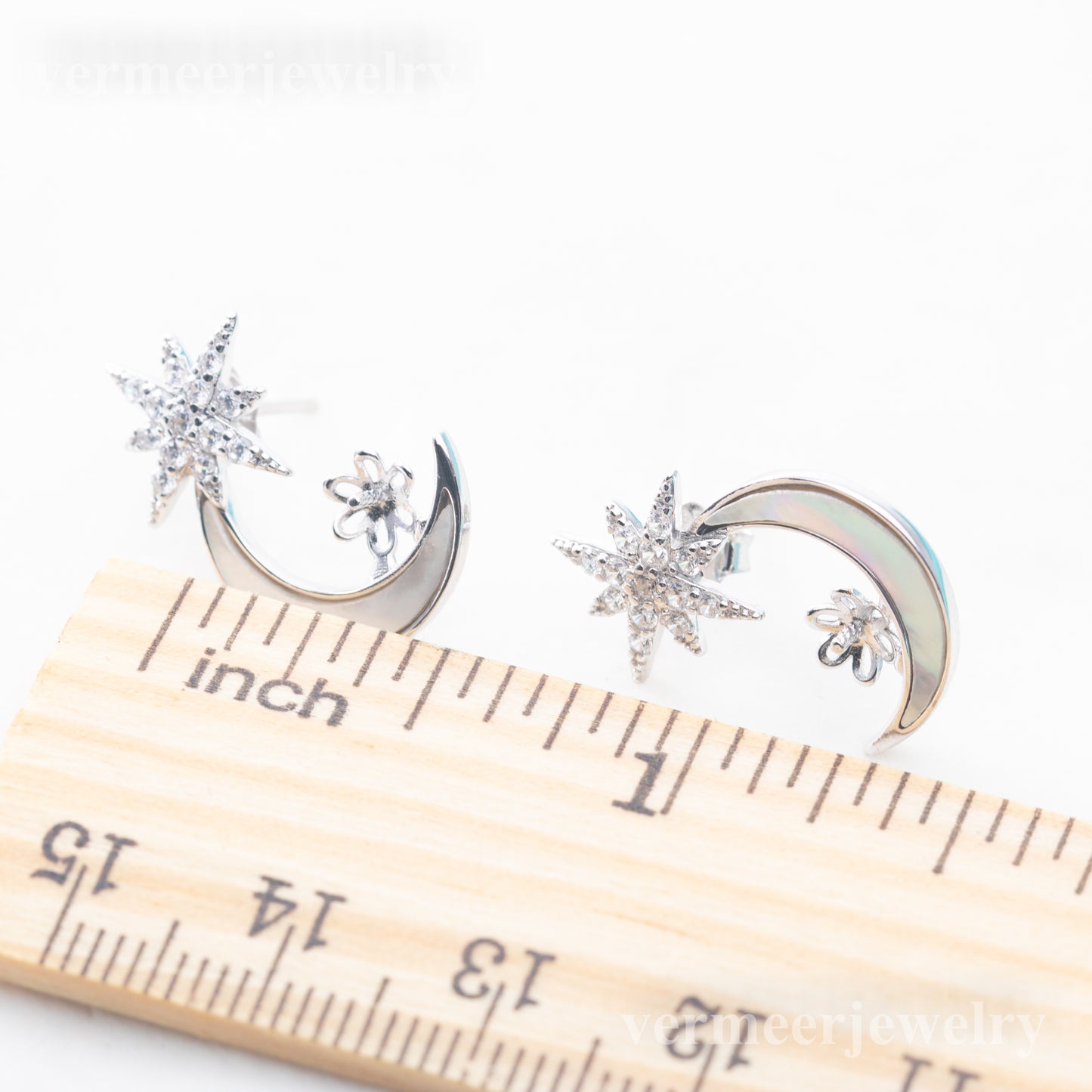 e010833 S925 pearl earring 925 sterling silver DIY 7-8mm Natural Freshwater pearl stud earring for women