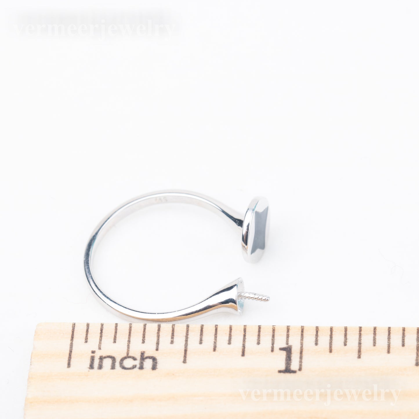 r010845 DIY 7-8mm Natural Freshwater pearl Ring accessory 925 sterling silver Adjustable size engagement jewelry ring for women