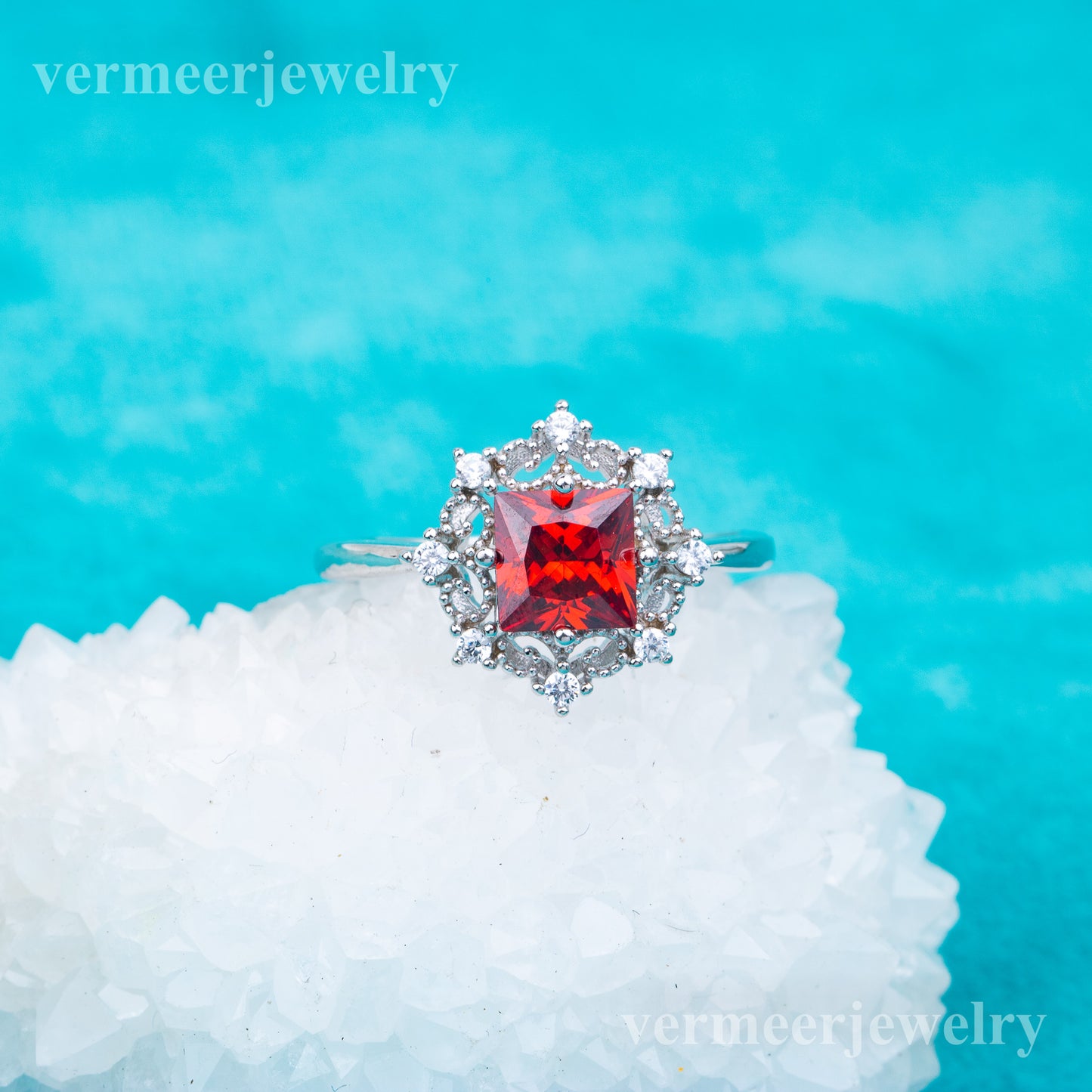 gr0008 925 sterling silver jewelry 6mm CZ stones engagement wedding rings birthday gemstone rings for woman