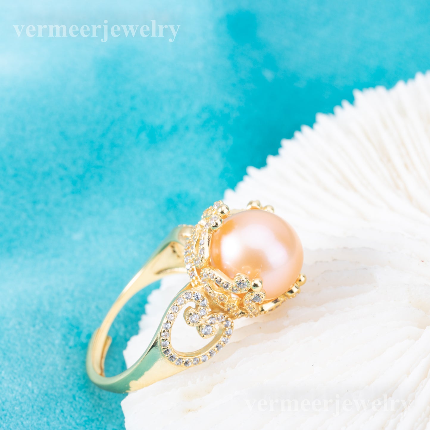 re010879 DIY 9-11mm Natural Freshwater pearl Ring accessory 925 sterling silver Adjustable size engagement ring for women