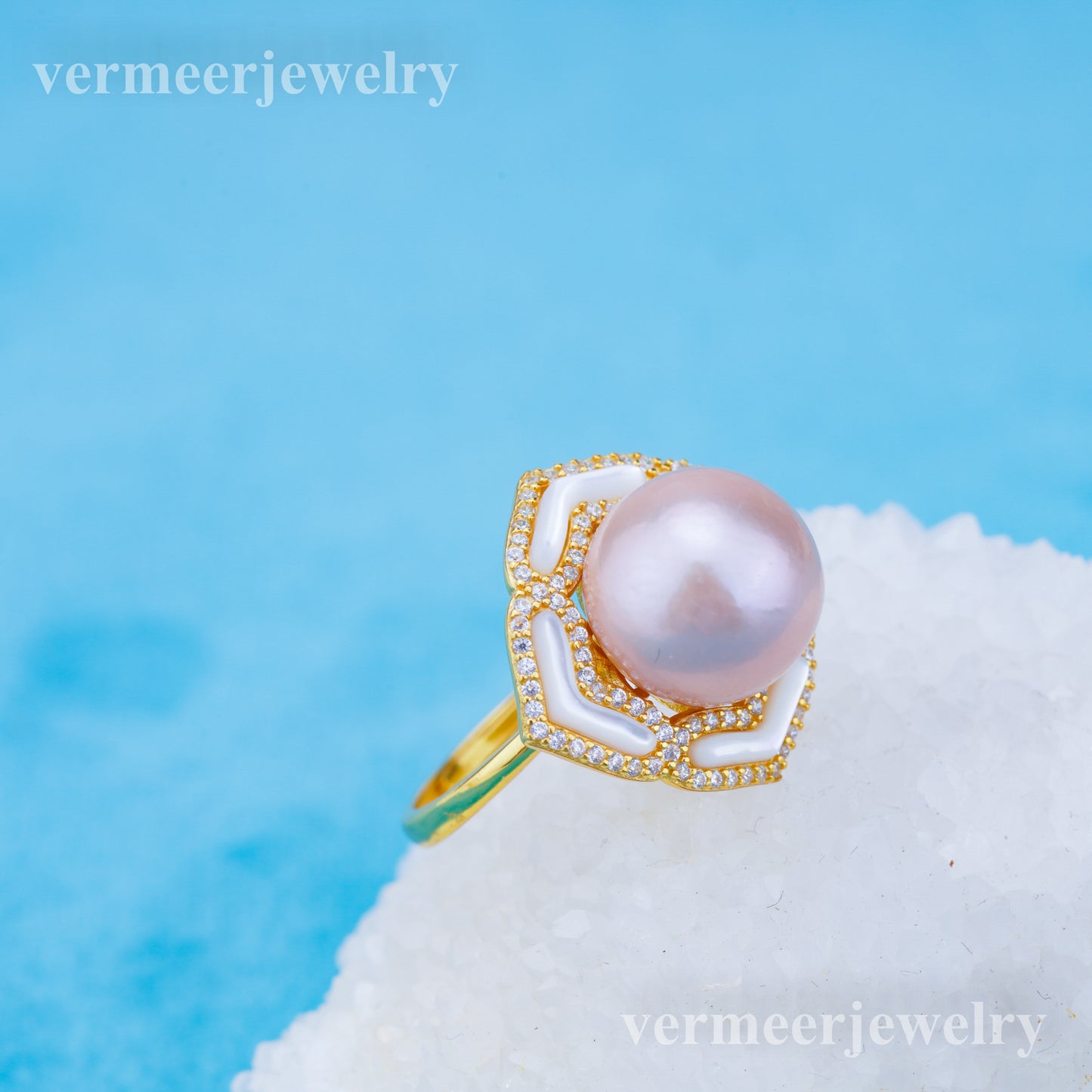 re010927 DIY 9-11mm Natural Freshwater pearl Ring accessory 925 sterling silver Adjustable size engagement ring for women