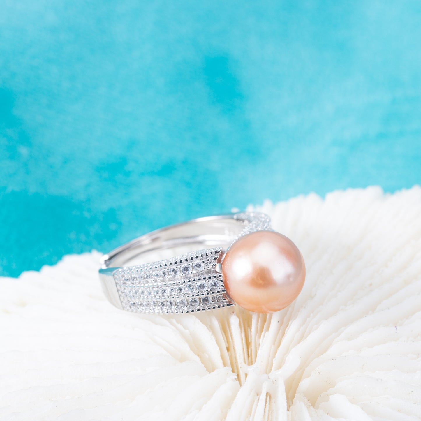 re010880 DIY 9-11mm Natural Freshwater pearl Ring accessory 925 sterling silver Adjustable size engagement ring for women