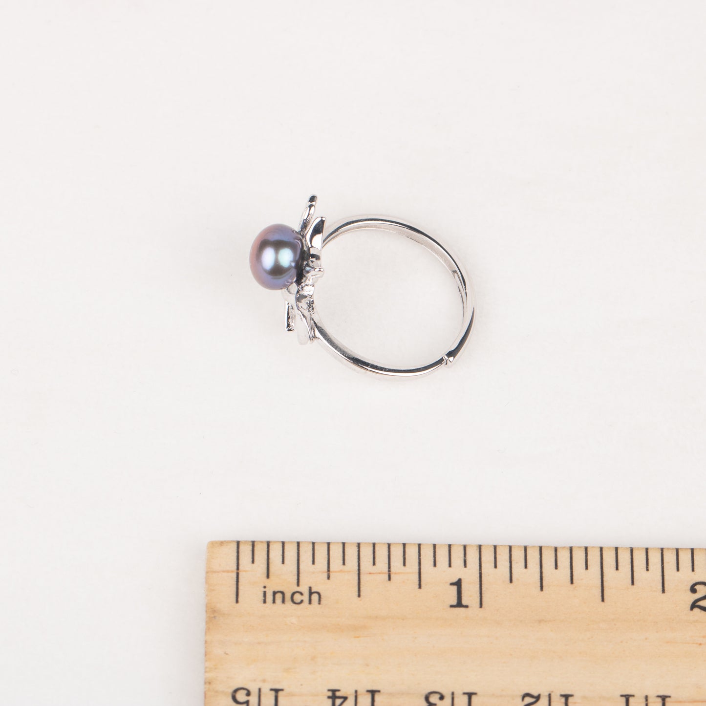 r040563 DIY 7-8mm Natural Freshwater pearl Ring accessory 925 sterling silver Adjustable size engagement jewelry ring for women