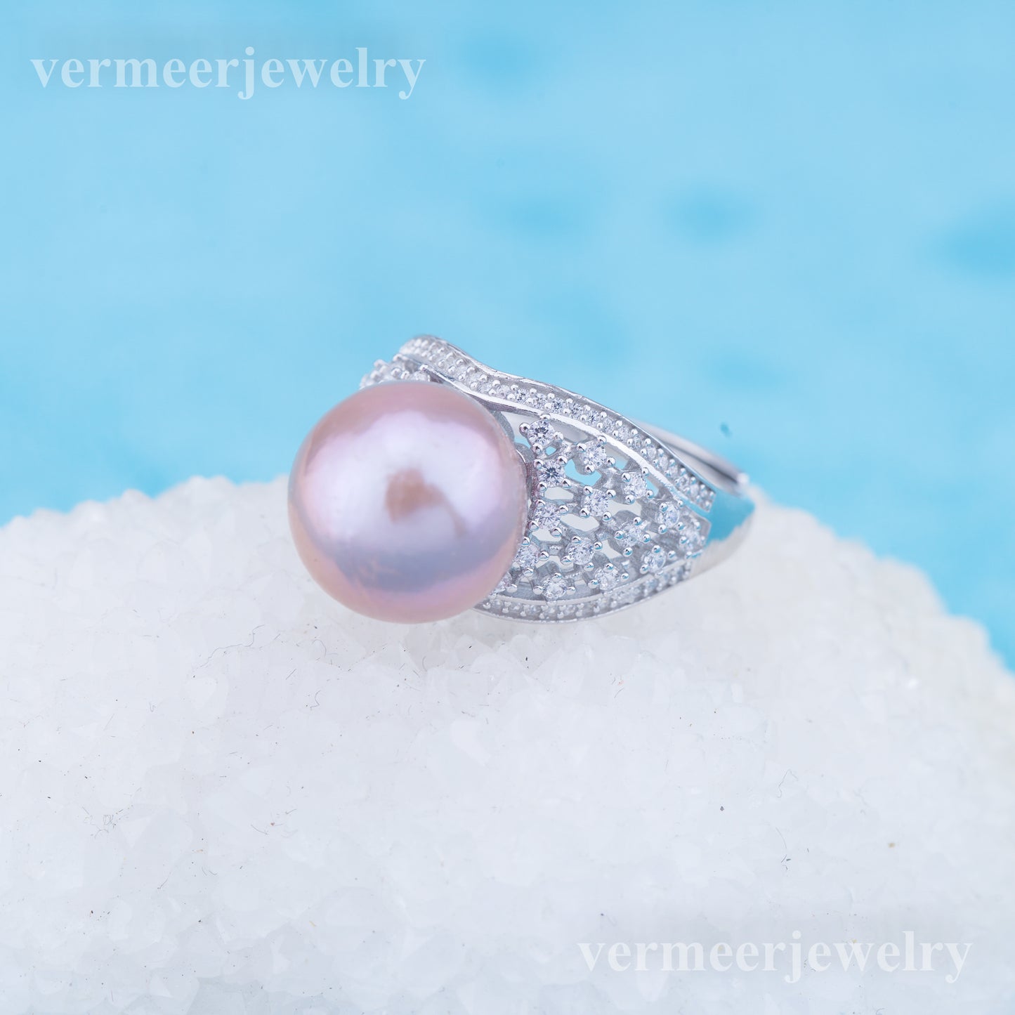 re010967 DIY 9-11mm Natural Freshwater pearl Ring accessory 925 sterling silver Adjustable size engagement ring for women