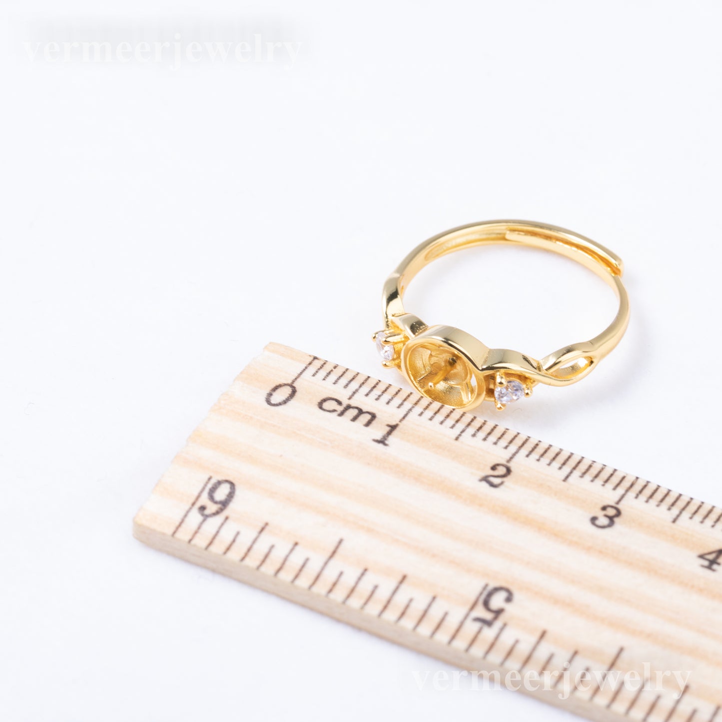 r010891 DIY 6-8mm Natural Freshwater pearl Ring accessory 925 sterling silver Adjustable size engagement jewelry ring for women