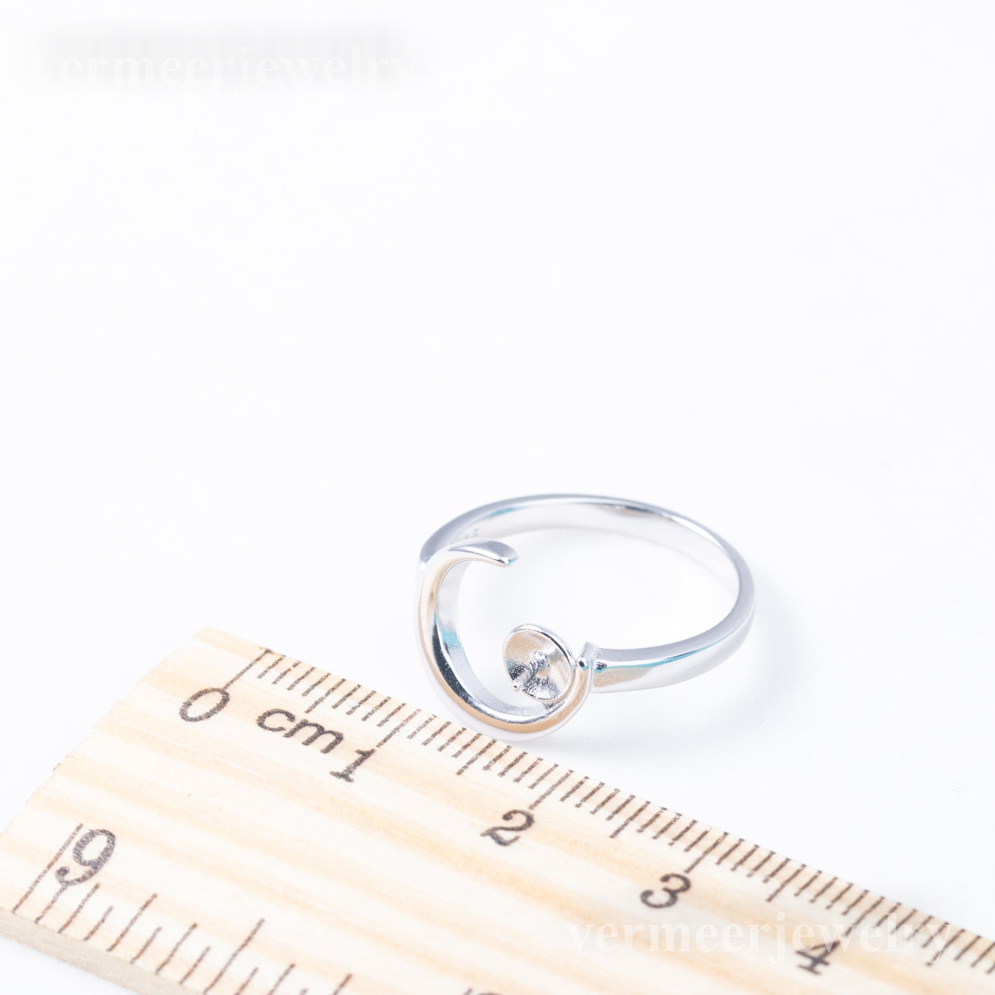 r010871 DIY 6-8mm Natural Freshwater pearl Ring accessory 925 sterling silver Adjustable size engagement jewelry ring for women