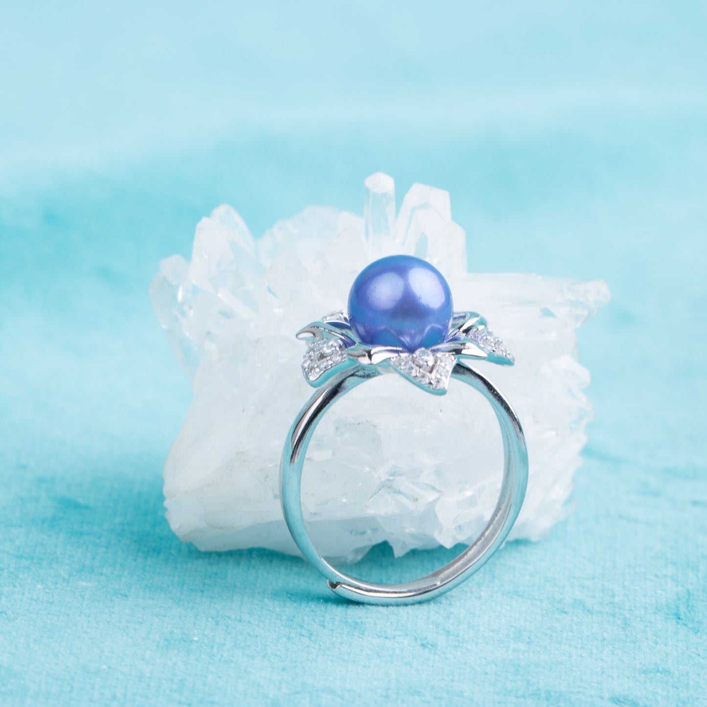 r040484 DIY 7-8mm Natural Freshwater pearl Ring accessory 925 sterling silver Adjustable size engagement jewelry ring for women