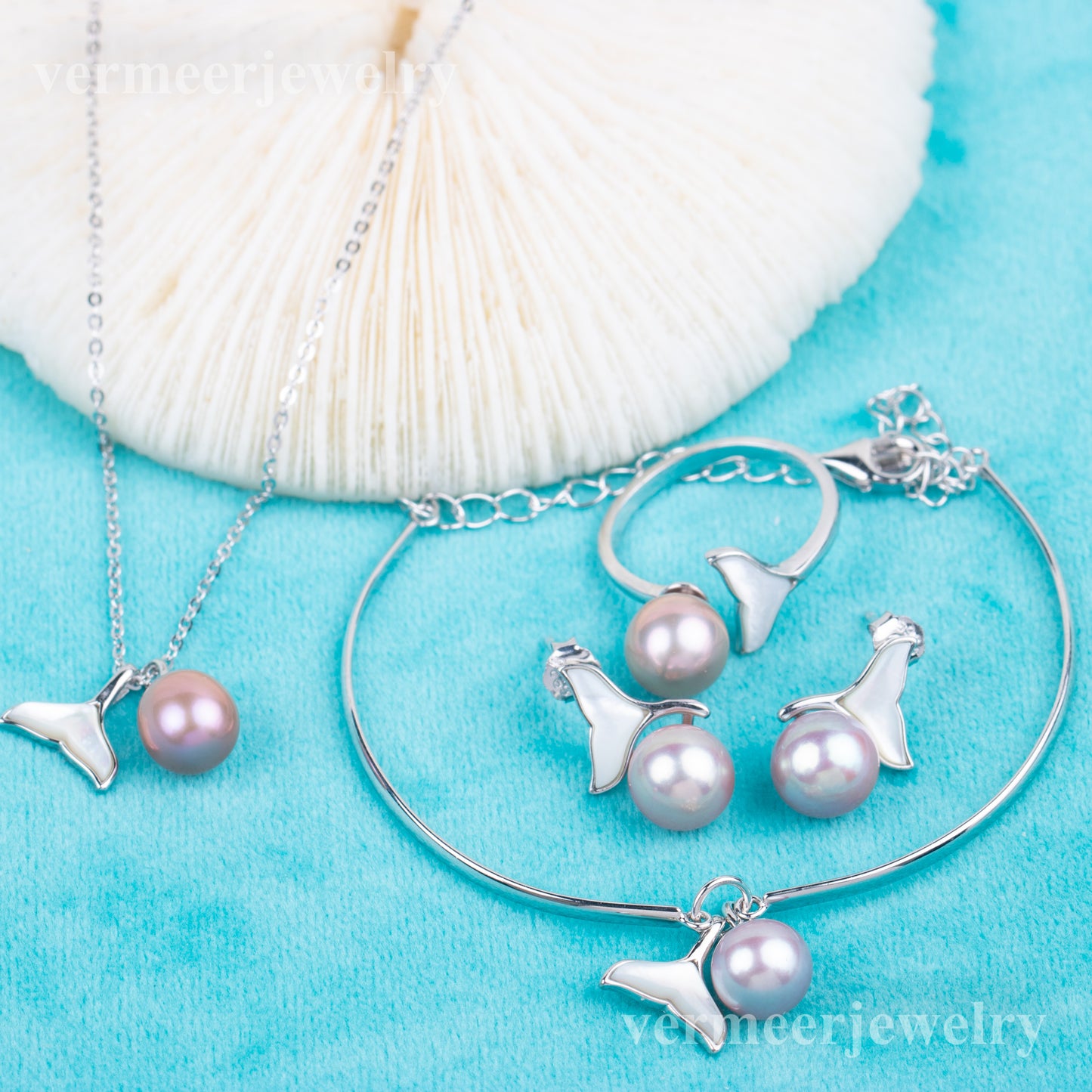 S030056 DIY 7-8mm Natural Freshwater pearl jewelry set 925 sterling silver engagement jewelry necklace for women