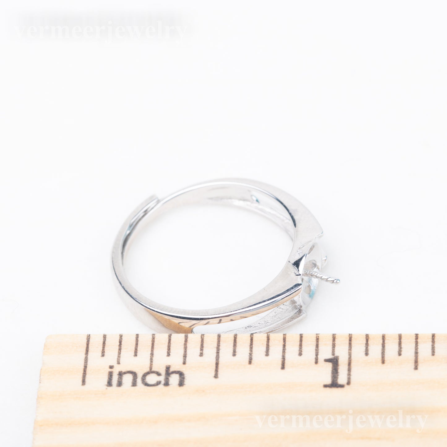 r010847 DIY 7-8mm Natural Freshwater pearl Ring accessory 925 sterling silver Adjustable size engagement jewelry ring for women