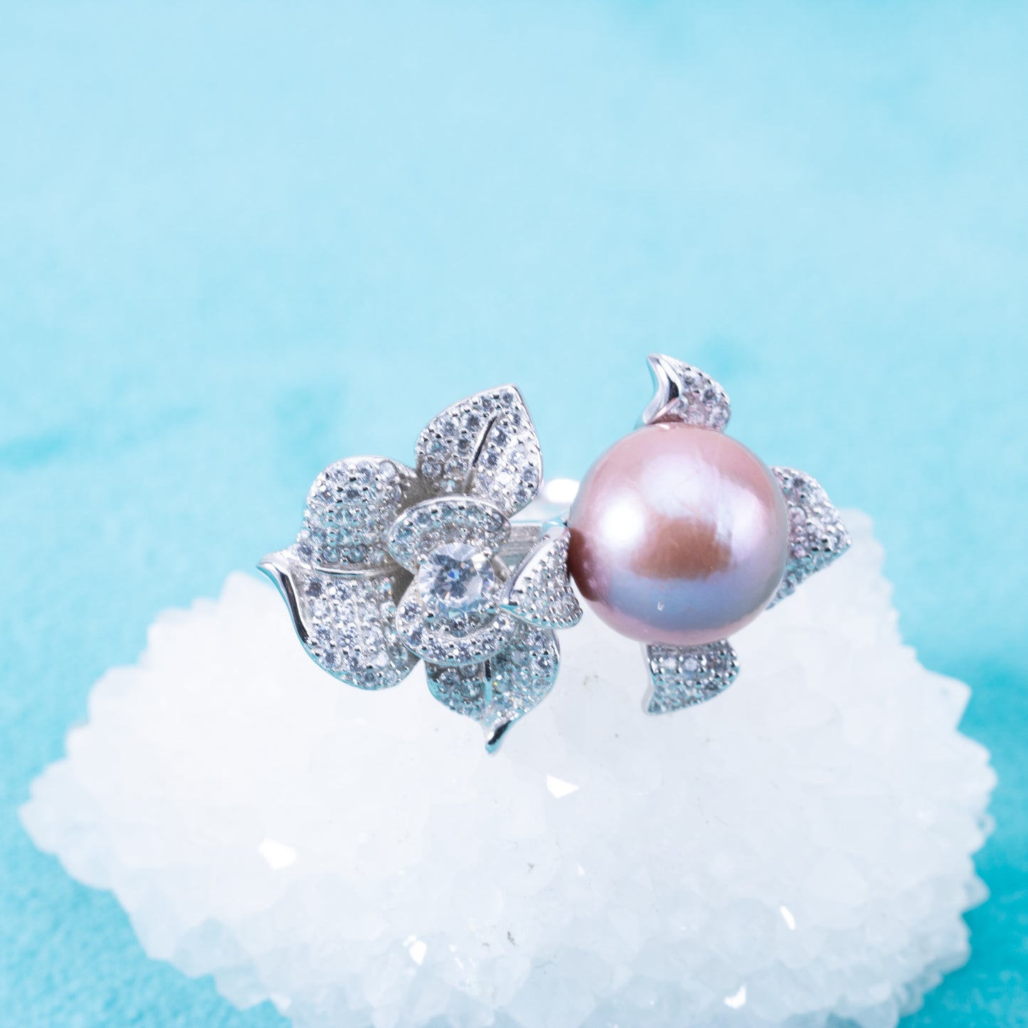 re010904 DIY 9-11mm Natural Freshwater pearl Ring accessory 925 sterling silver Adjustable size engagement ring for women