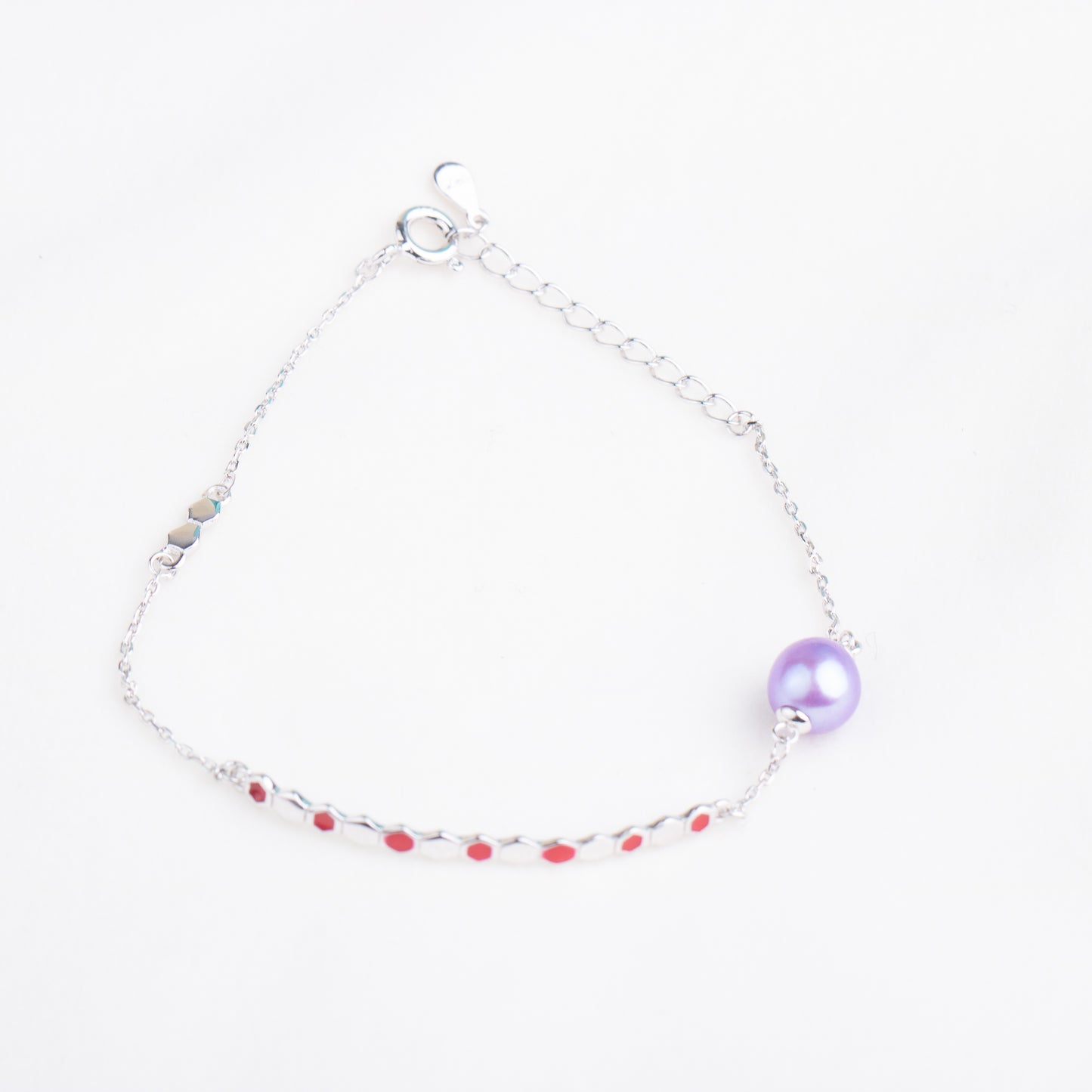 b01134  DIY 7-8mm Natural Freshwater pearl bracelet accessory 925 sterling silver adjustable chain bracelet for women