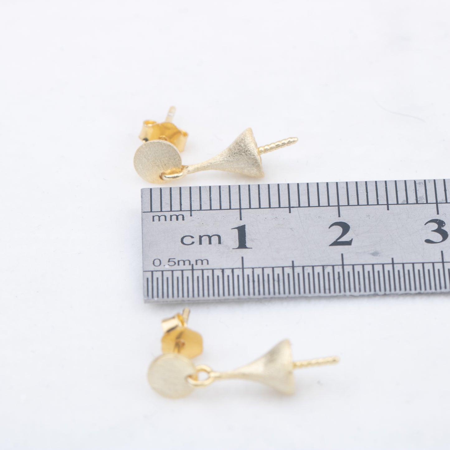 e010756 S925 pearl earring 925 sterling silver DIY 7-8mm Natural Freshwater pearl stud earring for women