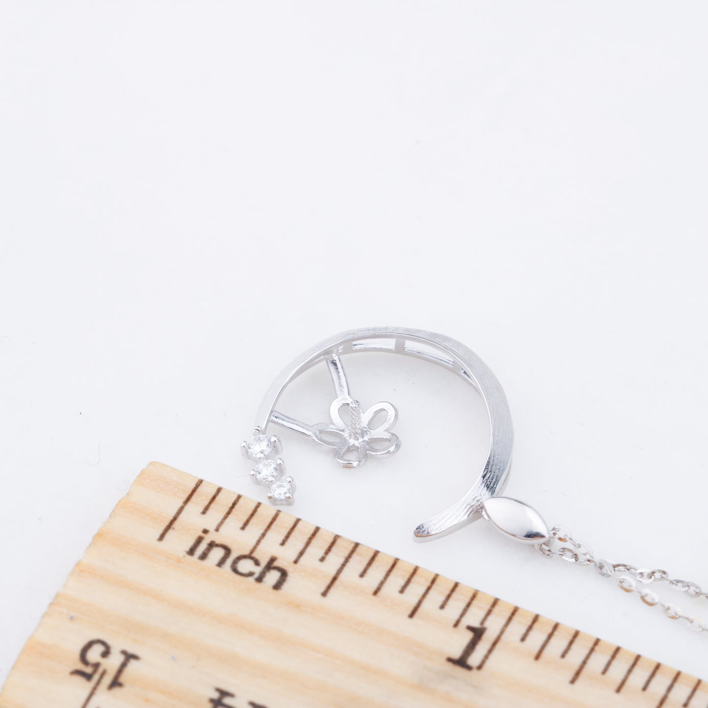 P011001 DIY 6-8mm Natural Freshwater pearl pendant accessory 925 sterling silver engagement jewelry necklace for women