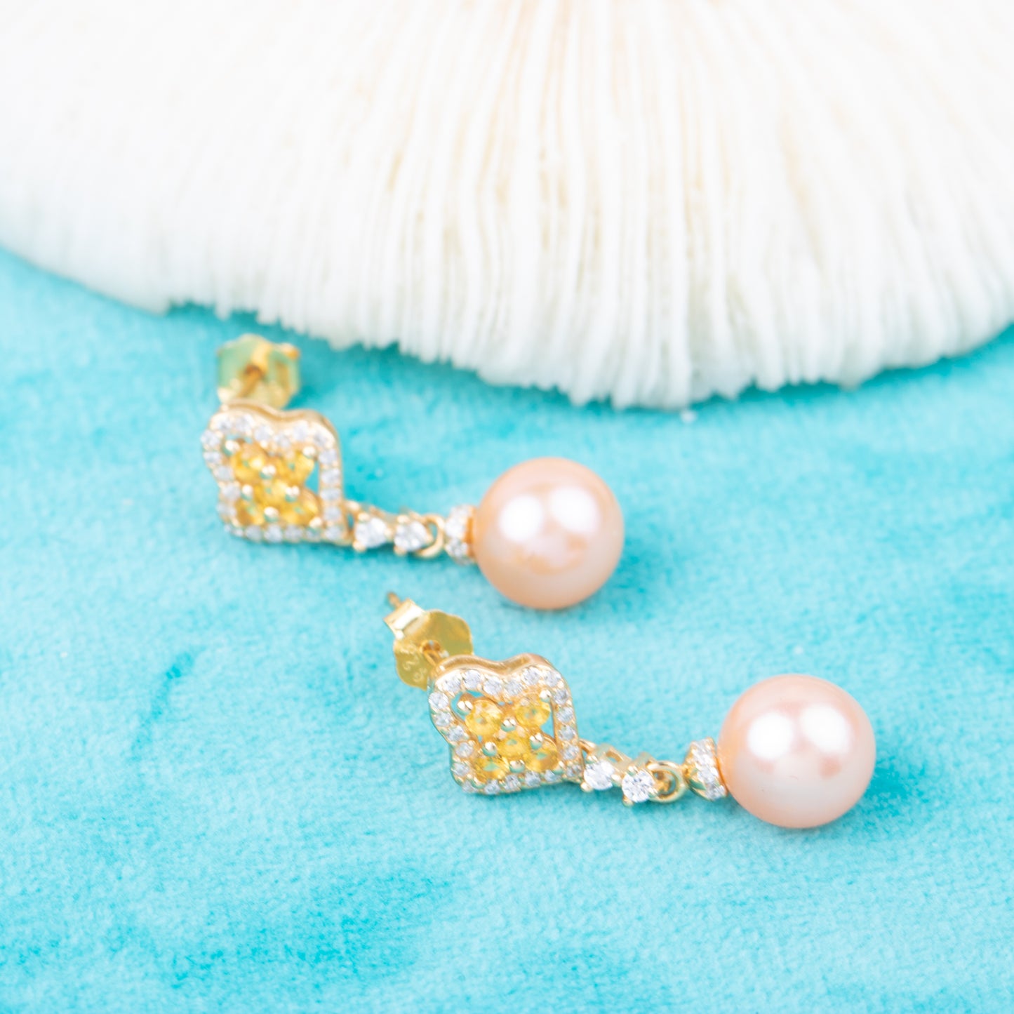 e010808 S925 pearl earring 925 sterling silver DIY 7-8mm Natural Freshwater pearl stud earring for women